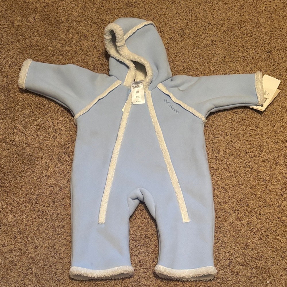 Columbia Light Blue Fleece Lined Hooded Footie